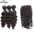 Wholesale Price Full Cuticle Grade 8A Cuticle Aligned 3 Deep Curly Human Hair Bundle With Closure Hot Selling